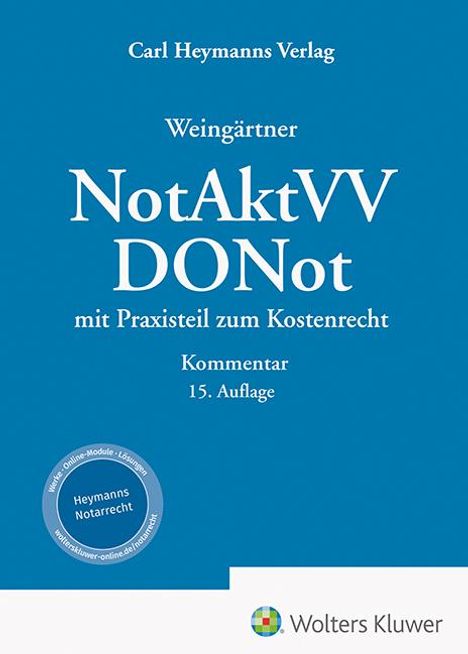 Matthias Frohn: Weingärtner, NotAktVV / DONot-Kommentar, Buch