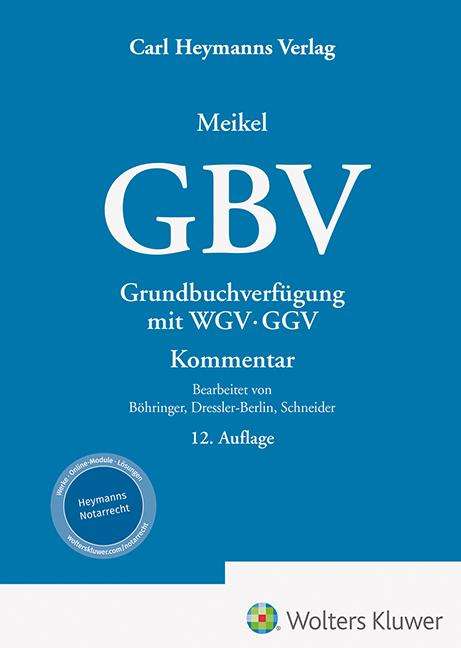 GBV Grundbuchverfügung mit WGV und GGV, Buch