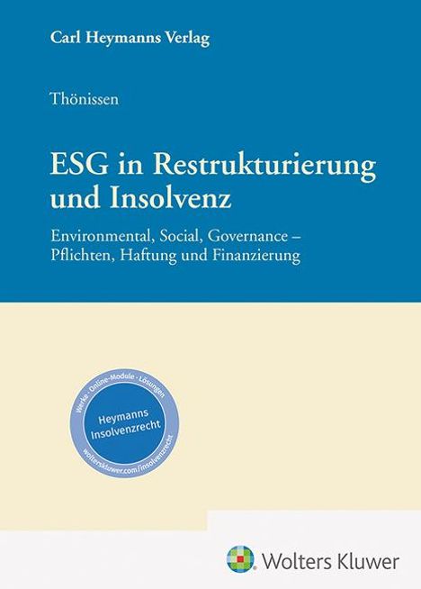 Stefan F. Thönissen: ESG in Restrukturierung und Insolvenz, Buch