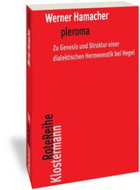 Werner Hamacher: Hamacher, W: pleroma, Buch