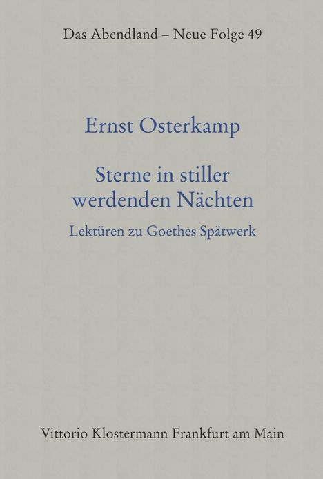 Ernst Osterkamp: Sterne in stiller werdenden Nächten, Buch