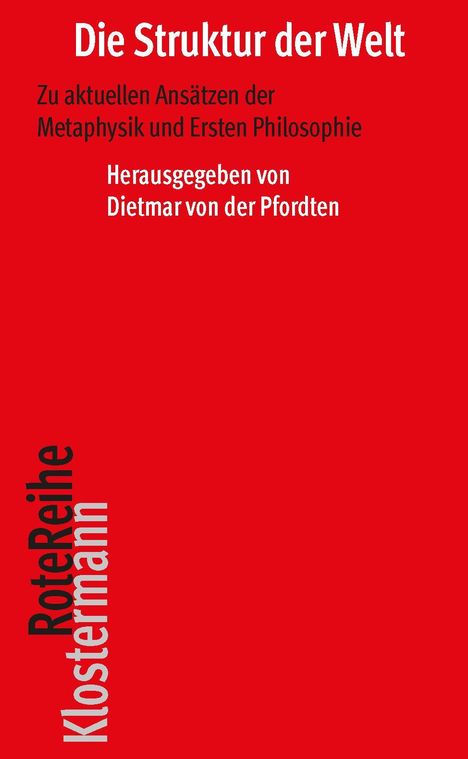 "Die Struktur der Welt", rote Hintergrundfarbe, vertikale Schrift: "Rote Reihe Klostermann".