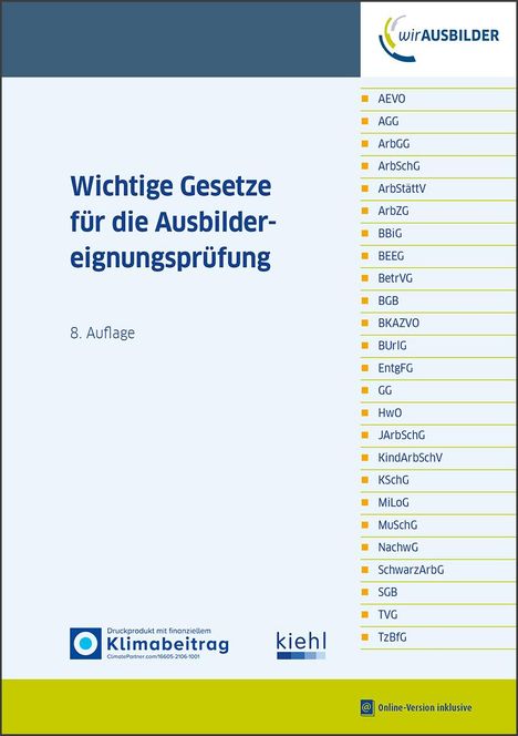 Wichtige Gesetze für die Ausbildereignungsprüfung, 1 Buch und 1 Diverse