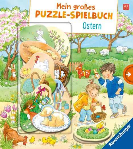 Mila Rulff: Mein großes Puzzle-Spielbuch: Ostern - Puzzlebuch ab 2 Jahren, mit 10 Puzzleteilen, Geschenk fürs Osternest, Buch