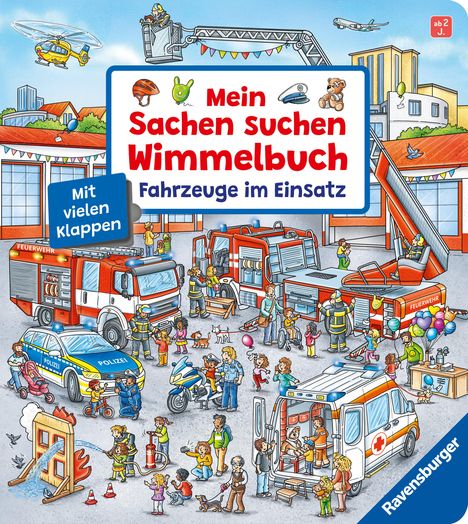 Susanne Gernhäuser: Mein Sachen suchen Wimmelbuch: Fahrzeuge im Einsatz, Pappbilderbuch mit Klappen ab 2 Jahren, Bilderbuch, Buch