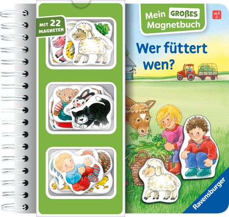 Irmgard Eberhard: Mein großes Magnetbuch: Wer füttert wen? - Magnet-Spielbuch ab 2 Jahren, Bilderbuch, Buch