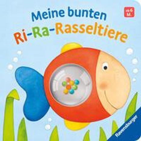 Ina Milk: Meine bunten Ri-Ra-Rasseltiere - Rasselbuch für Kinder ab 6 Monaten, Babybuch, Spielbuch, Buch