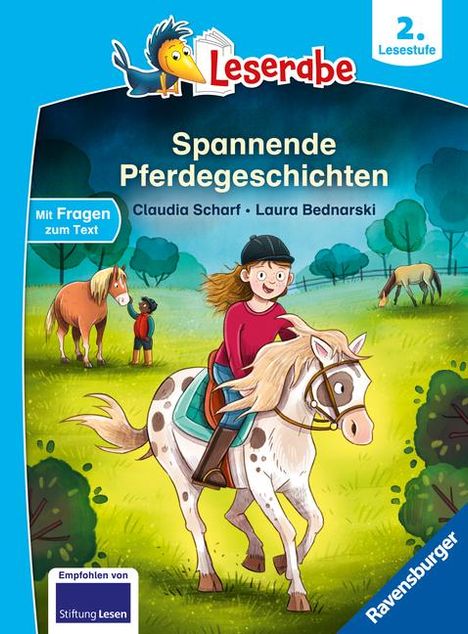 Claudia Scharf: Spannende Pferdegeschichten - Lesen lernen mit dem Leseraben - Erstlesebuch - Kinderbuch ab 7 Jahren - Lesen üben 2. Klasse Mädchen und Jungen (Leserabe 2. Klasse), Buch