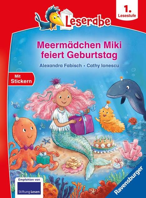 Alexandra Fabisch: Meermädchen Miki feiert Geburtstag - Lesen lernen mit dem Leseraben - Erstlesebuch - Kinderbuch ab 6 Jahren - Lesenlernen 1. Klasse Mädchen und Jungen (Leserabe 1. Klasse), Buch