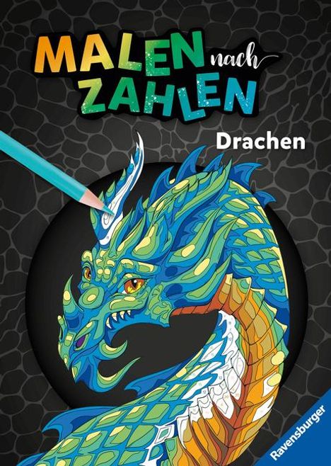 Ravensburger Malen nach Zahlen Drachen - 32 Motive abgestimmt auf Buntstiftsets mit 24 Farben (Stifte nicht enthalten) - Malbuch mit nummerierten Ausmalfeldern für fortgeschrittene Fans der Reihe, Buch