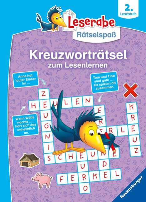 Martine Richter: Ravensburger Leserabe Rätselspaß - Kreuzworträtsel zum Lesenlernen - 2. Lesestufe, Buch