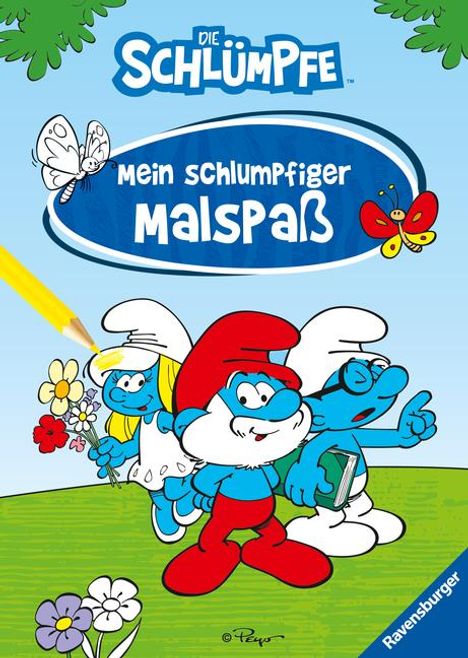 Ravensburger Die Schlümpfe - Mein schlumpfiger Malspaß - Malheft für Kinder ab 5 Jahren - Große Wimmelszenen zum Ausmalen, Buch