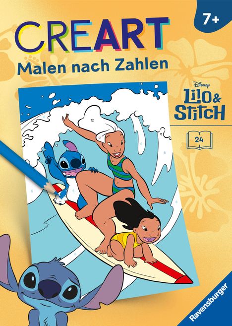 CreArt Malen nach Zahlen ab 7 Disney - Lilo & Stitch, Buch