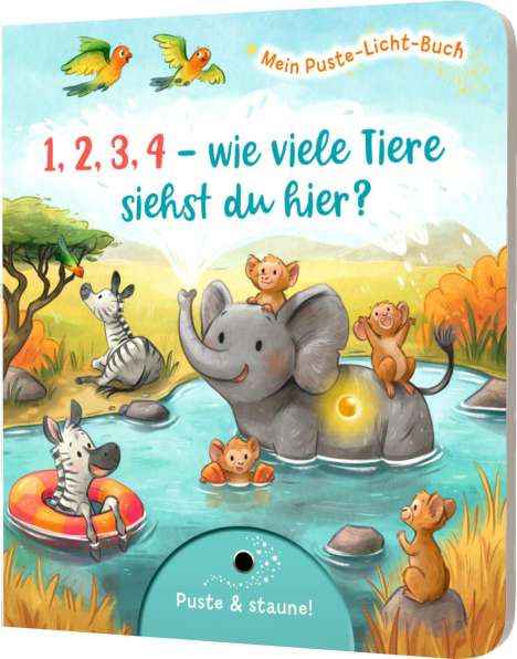 Fee Krämer: Mein Puste-Licht-Buch: 1,2,3,4 - wie viele Tiere siehst du hier?, Buch