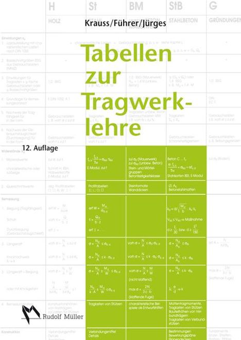 Franz Krauss: Krauss, U: Tabellen zur Tragwerklehre, Buch
