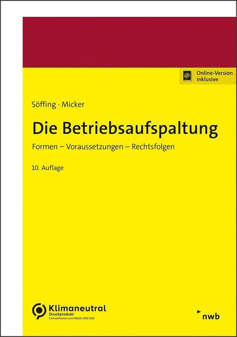 Matthias Söffing: Die Betriebsaufspaltung, 2 Diverse