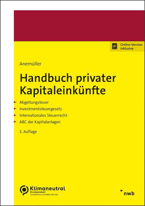 Christian Anemüller: Handbuch privater Kapitaleinkünfte, 1 Buch und 1 Diverse