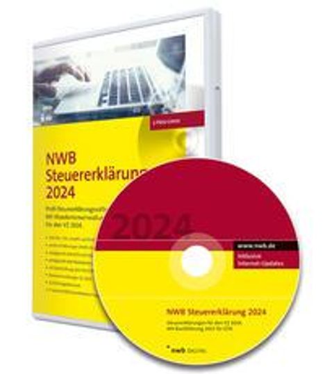 NWB Steuererklärung 2024 - 2-Platz-Lizenz, CD-ROM