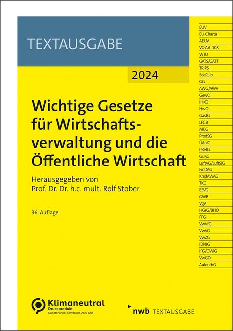 Wichtige Gesetze für Wirtschaftsverwaltung und die Öffentliche Wirtschaft, 2 Diverse