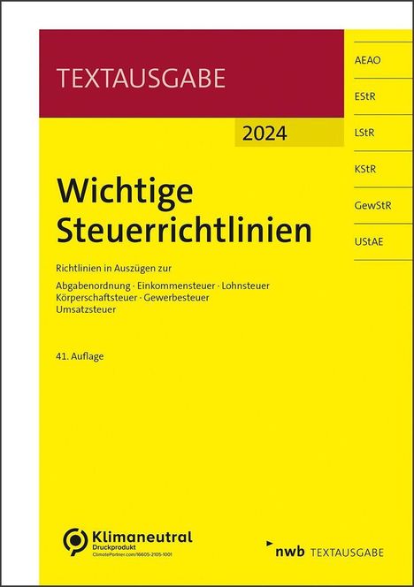 Wichtige Steuerrichtlinien, 1 Buch und 1 Diverse