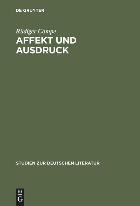 Rüdiger Campe: Affekt und Ausdruck, Buch