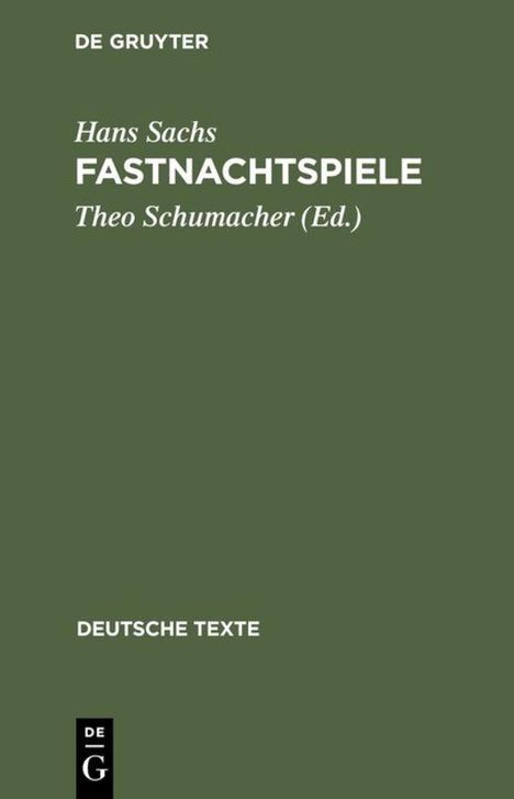Hans Sachs: Fastnachtspiele, Buch