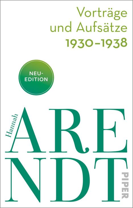 Hannah Arendt: Vorträge und Aufsätze 1930-1938, Buch
