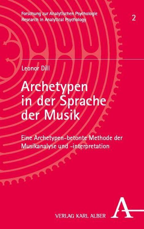 Text: "Forschung zur Analytischen Psychologie", "Archetypen in der Sprache der Musik". Roter Hintergrund mit abstraktem Muster.
