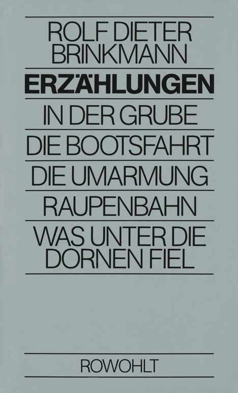 Rolf Dieter Brinkmann: Erzählungen, Buch