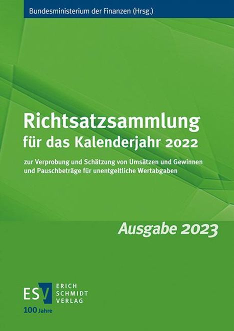 Richtsatzsammlung für das Kalenderjahr 2022, Buch