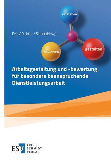 Titel: Arbeitsgestaltung und -bewertung für besonders beanspruchende Dienstleistungsarbeit. Drei Bälle mit Text.