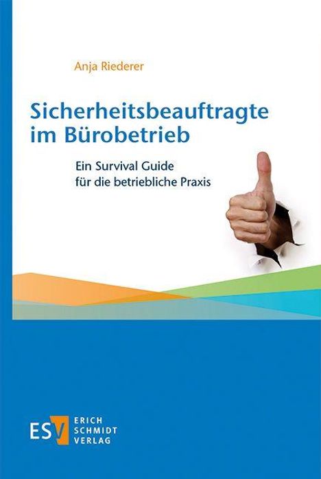 Titel: "Sicherheitsbeauftragte im Bürobetrieb". Ein Daumen hoch.