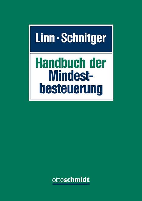 Oben “Linn · Schnitger”; darunter “Handbuch der Mindestbesteuerung”. Unten ein otto schmidt Logo auf grünem Hintergrund.