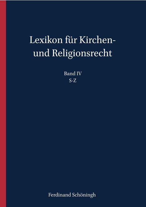 Lexikon für Kirchen- und Religionsrecht, Buch