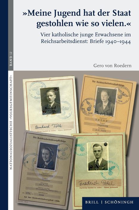 Titel: „Meine Jugend hat der Staat gestohlen wie so vielen.“ Unten abgebildet sind historische Dokumente und Fotos von Personen.