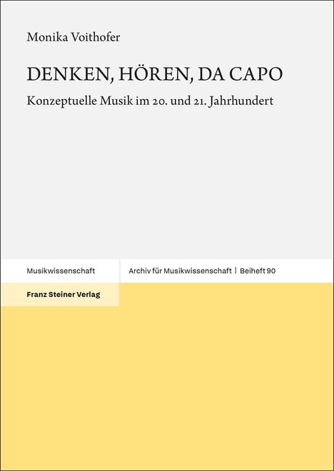 Monika Voithofer: Denken, Hören, Da Capo, Buch