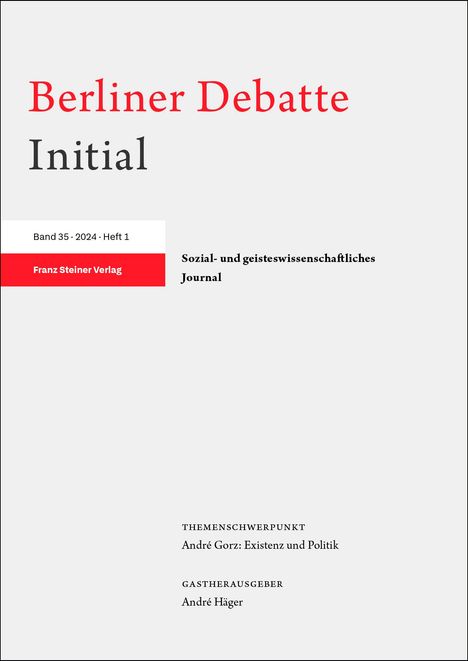 Berliner Debatte Initial 35 (2024) 1, Buch