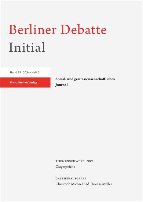 Berliner Debatte Initial 35 (2024) 2, Buch