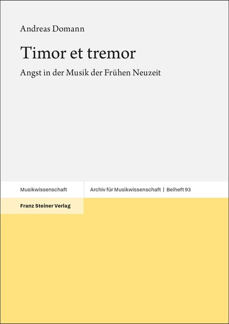 Andreas Domann: Timor et tremor, Buch