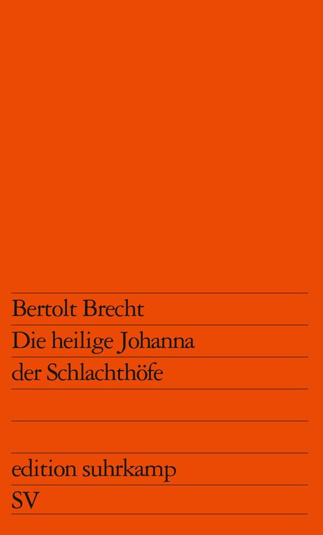 Bertolt Brecht: Die heilige Johanna der Schlachthöfe, Buch