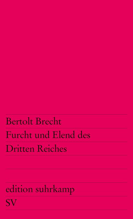 Bertolt Brecht: Furcht und Elend des Dritten Reiches, Buch