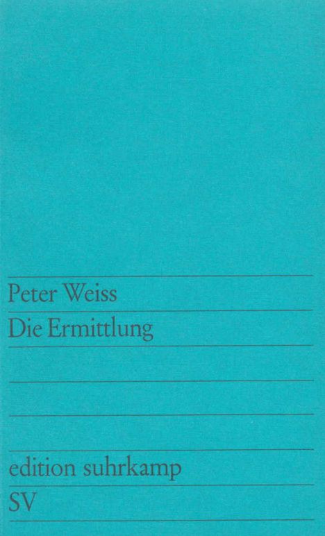 Peter Weiss: Die Ermittlung, Buch