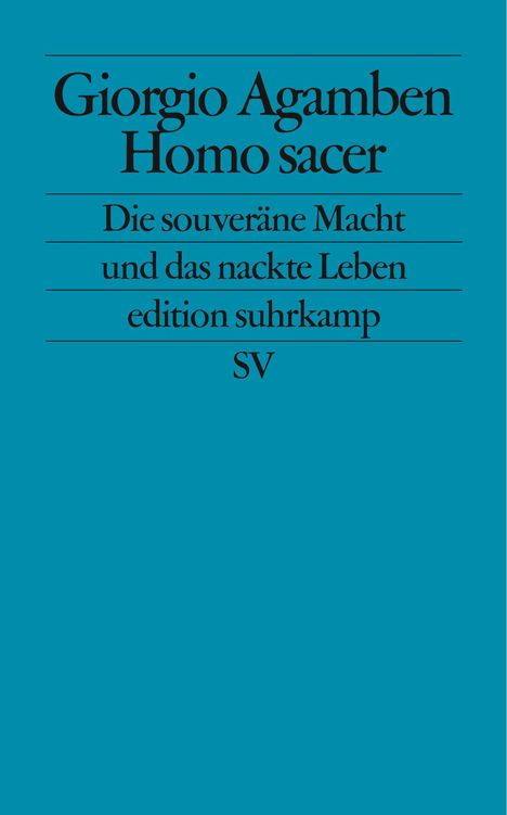 Giorgio Agamben: Homo sacer, Buch