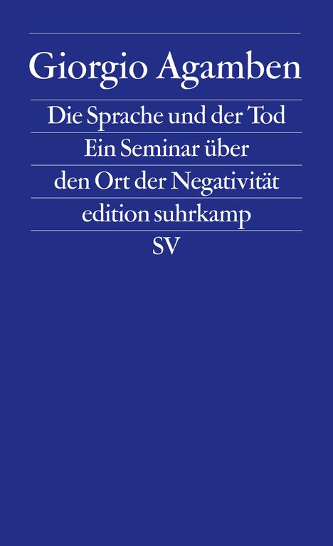 Giorgio Agamben: Die Sprache und der Tod, Buch