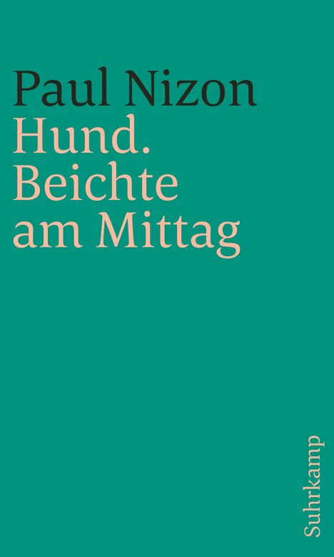 Paul Nizon: Hund. Beichte am Mittag, Buch