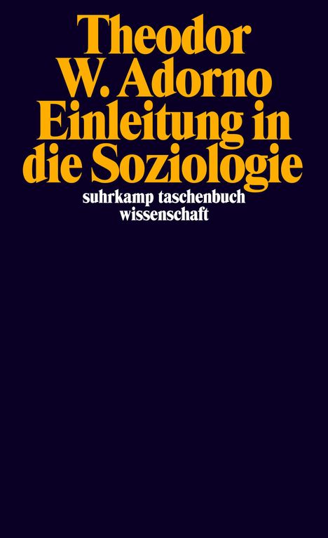 Theodor W. Adorno (1903-1969): Einleitung in die Soziologie, Buch