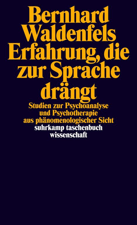 Bernhard Waldenfels: Erfahrung, die zur Sprache drängt, Buch