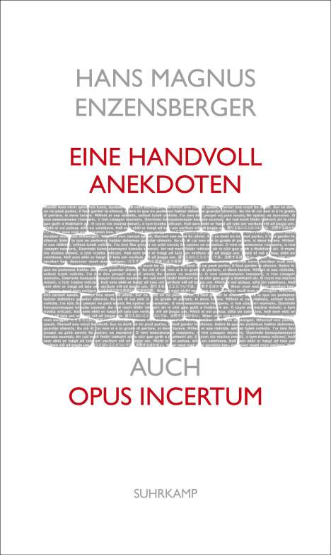 Hans Magnus Enzensberger: Eine Handvoll Anekdoten, Buch