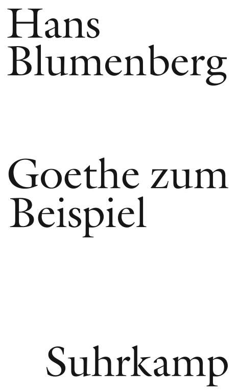 Hans Blumenberg: Goethe zum Beispiel, Buch