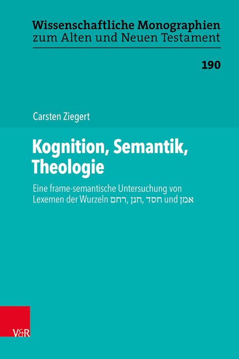 „Kognition, Semantik, Theologie“ auf Türkis; wissenschaftliche Untersuchung von Carsten Ziegert.